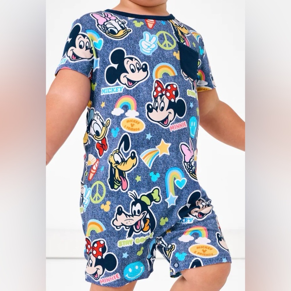 Little Sleepies X Disney Play Collection Pocket‎ Shorts Romper 12-18 Months